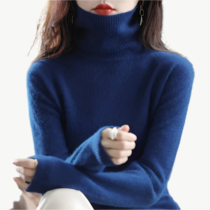 Nuvia - Warmer hoher Halsausschnitt Sweater - Mayfair ModaMarineblauXXS