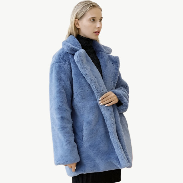 Orlusia - Luxus - Kunstpelzjacke - Mayfair ModaBlauS