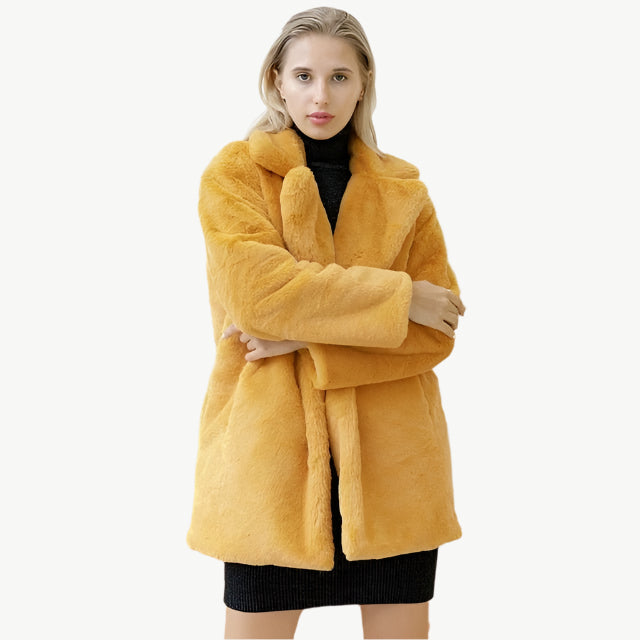 Orlusia - Luxus - Kunstpelzjacke - Mayfair ModaGelbS