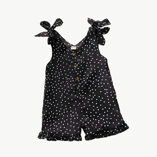 Polka Dot Binde Schulter Strampler aus Bio - Baumwolle für Babys - Komfortable Babykleidung und süße Babykleider kaufen - Mayfair ModaSchwarz12M