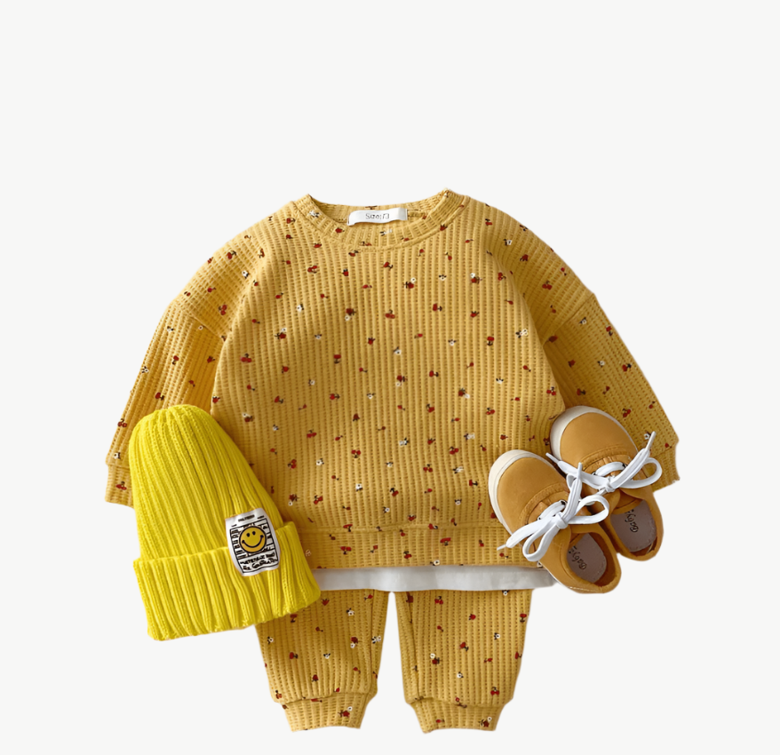 Rosenabdruck Jogger - Set für Kinder aus 100% Bio - Baumwolle – Atmungsaktiv & Hypoallergen - Mayfair ModaRosa6 - 9M