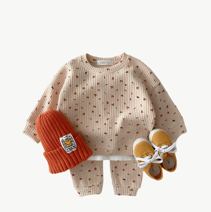 Rosenabdruck Jogger - Set für Kinder aus 100% Bio - Baumwolle – Atmungsaktiv & Hypoallergen - Mayfair ModaRosa6 - 9M