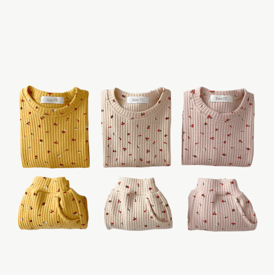Rosenabdruck Jogger - Set für Kinder aus 100% Bio - Baumwolle – Atmungsaktiv & Hypoallergen - Mayfair ModaRosa6 - 9M