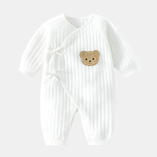 Sanfter Strampler für Babys aus Bio - Baumwolle – Hypoallergen und Atmungsaktiv - Mayfair ModaWeißNeugeborenes