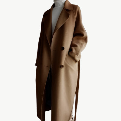Selara - Lange Wollmantel - Mayfair ModaBraunS