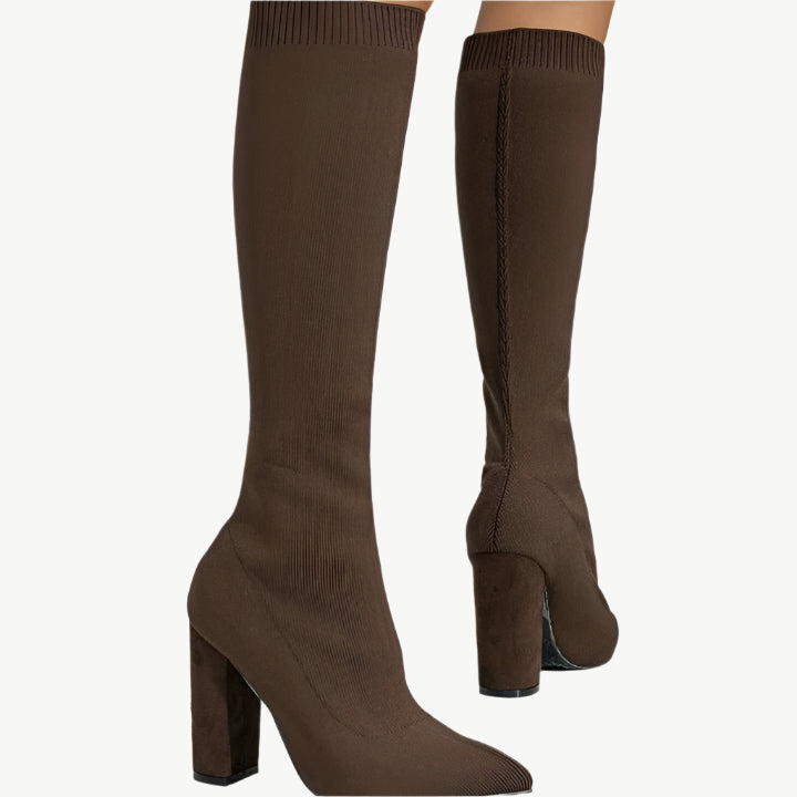 Selvia - Bequeme Sockenstiefel - Mayfair ModaBraun4.5