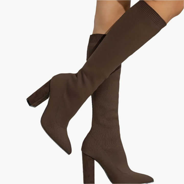 Selvia - Bequeme Sockenstiefel - Mayfair ModaBraun4.5