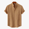 SOLID COLOR COTTON BUTTON UP - Mayfair ModaBraunM