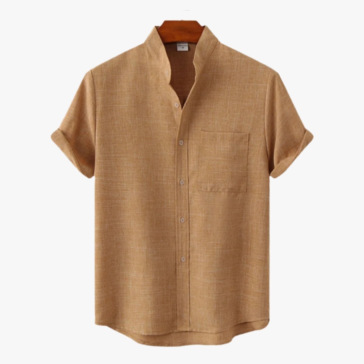 SOLID COLOR COTTON BUTTON UP - Mayfair ModaSchwarzM