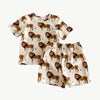 Tiermuster Kinder Lounge Set aus Bio - Baumwolle – Bequem, Atmungsaktiv & Hypoallergen - Mayfair ModaWald12M