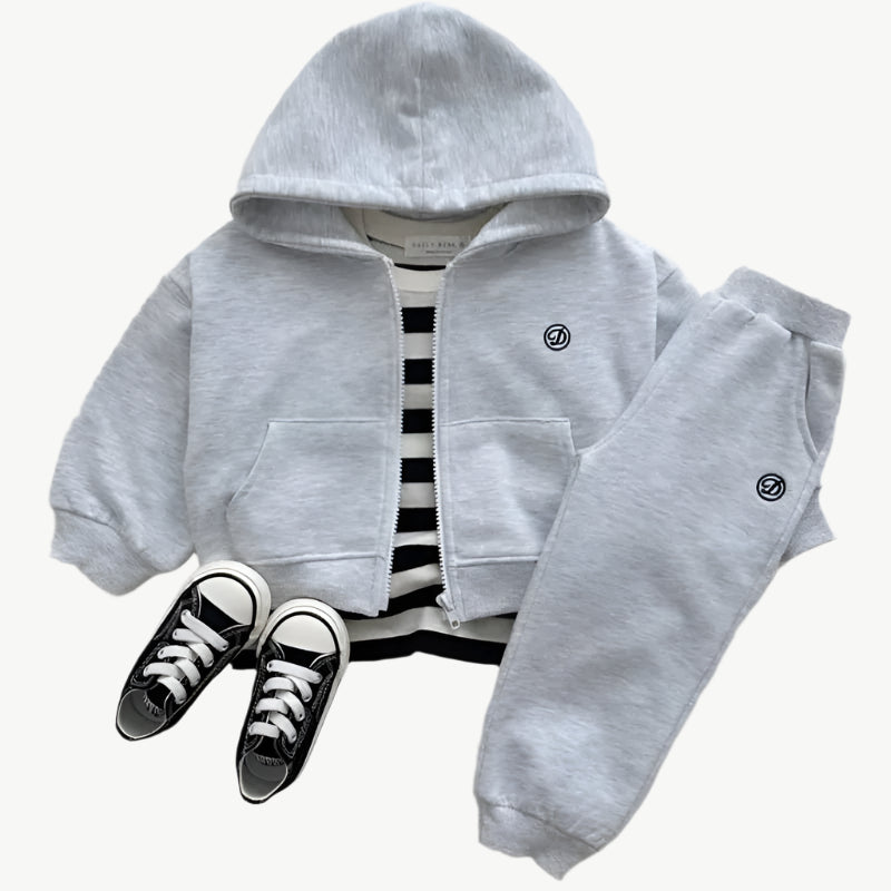 Umweltfreundliches Hoodie Jogger Set für Kinder aus Bio - Baumwolle, atmungsaktiv & hypoallergen - Mayfair ModaGelb6M - 12M