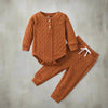 Umweltfreundliches Loungeset aus hypoallergenem Baumwollmaterial für Kinder – Bequem & Vielseitig - Mayfair ModaVerbranntes Orange3 - 6M