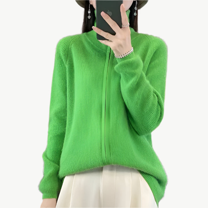 Viva - Kuschelige, warme Strickjacke - Mayfair ModaNeugrünS