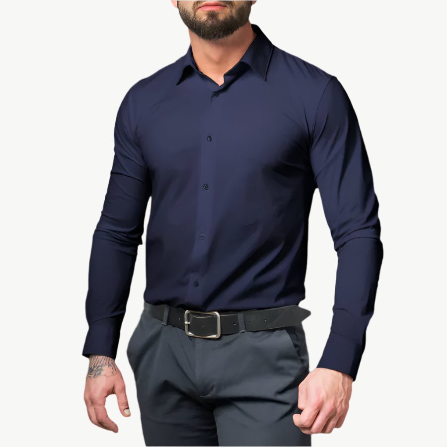 Xander - Klassisches Langarm - Poloshirt - Mayfair ModaSchwarzXS