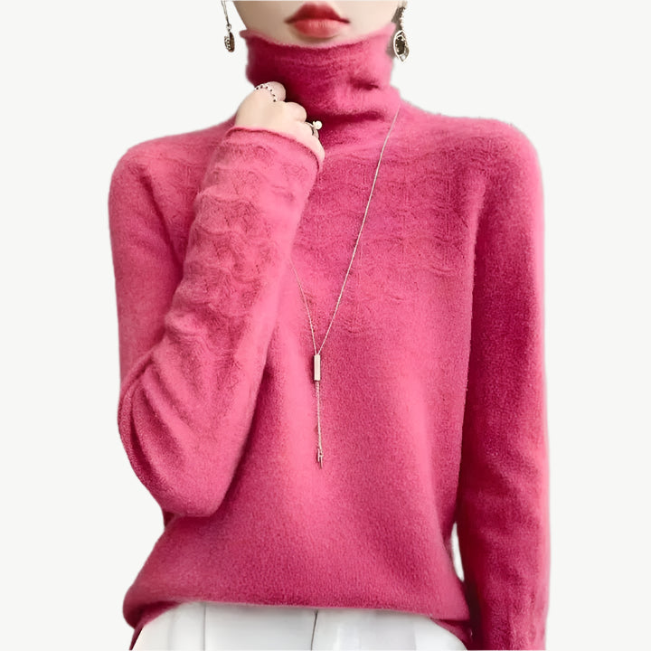 Xilora - Merino Wollrollkragenpullover - Mayfair ModaRosa RosaS