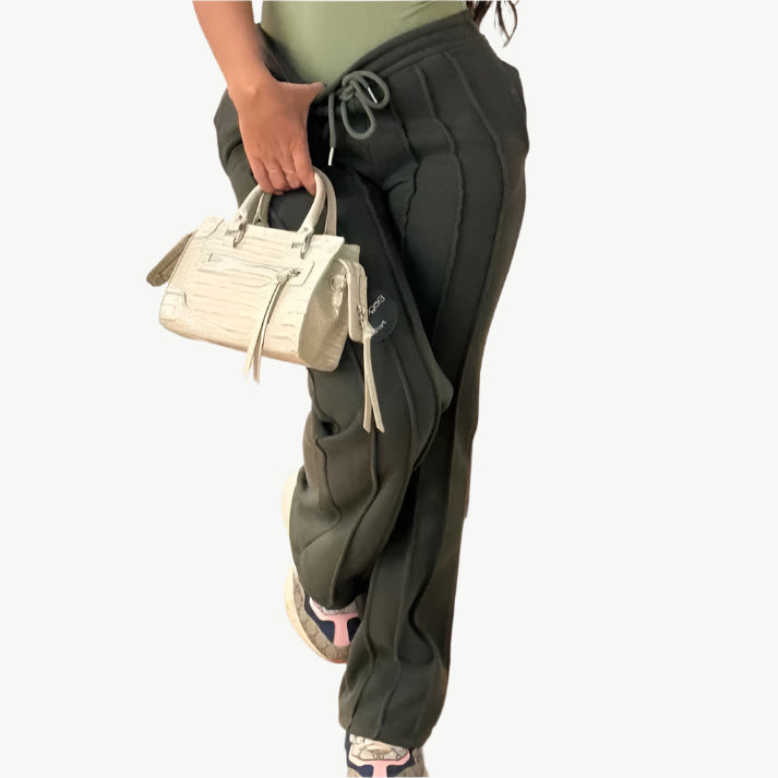 Yara - Dehnbare gestreifte Jogger - Hose - Mayfair ModaGrünS