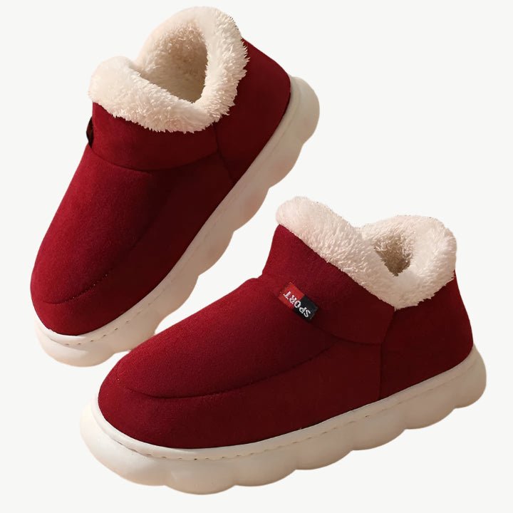 Zazie – Kuschelige Winter - Fellhausschuhe - Mayfair ModaRot 235 - 36