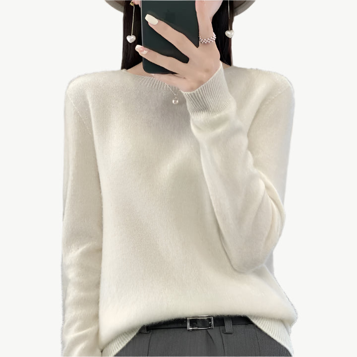 Zephy - Luxuriöser, weicher Sweater - Mayfair ModaWeißS