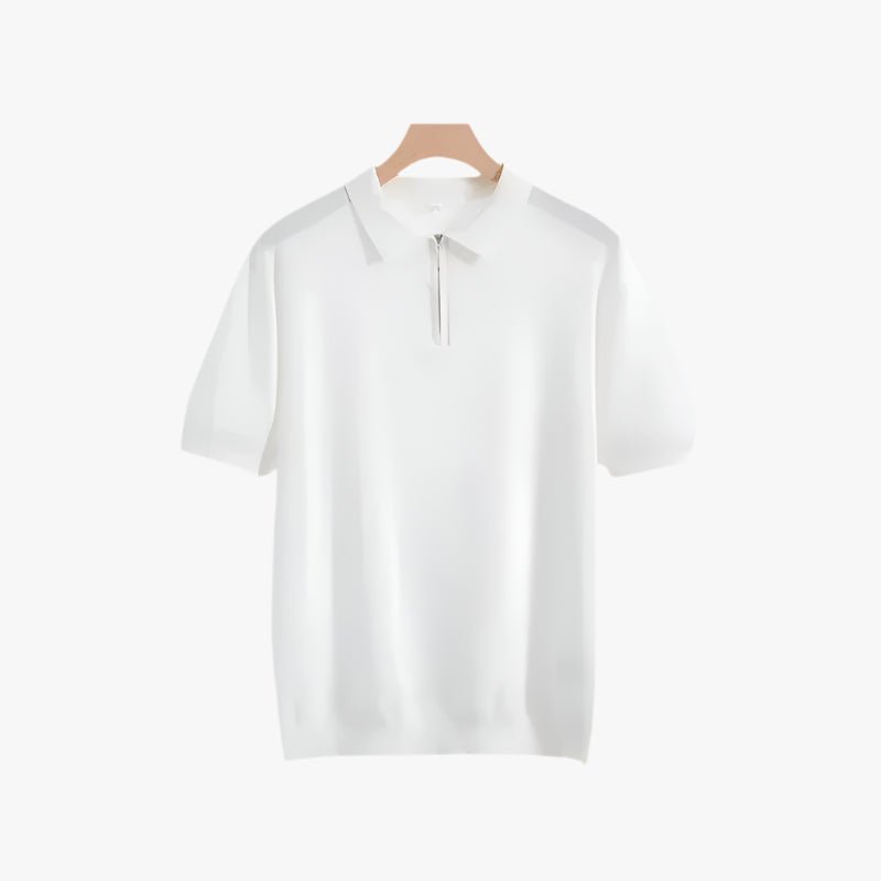 ZIP UP POLO - Mayfair ModaWeißL